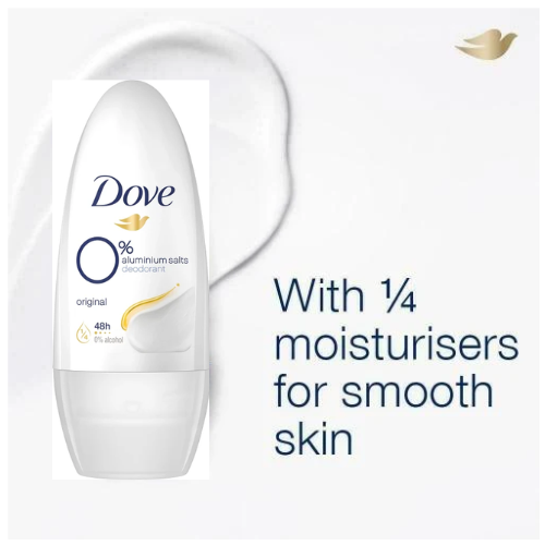 Dove Original 0% Aluminium Salts Roll-On Deodorant 48h 50ml